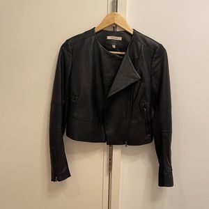 J Brand Lamb Leather cropped Moto Jacket XS